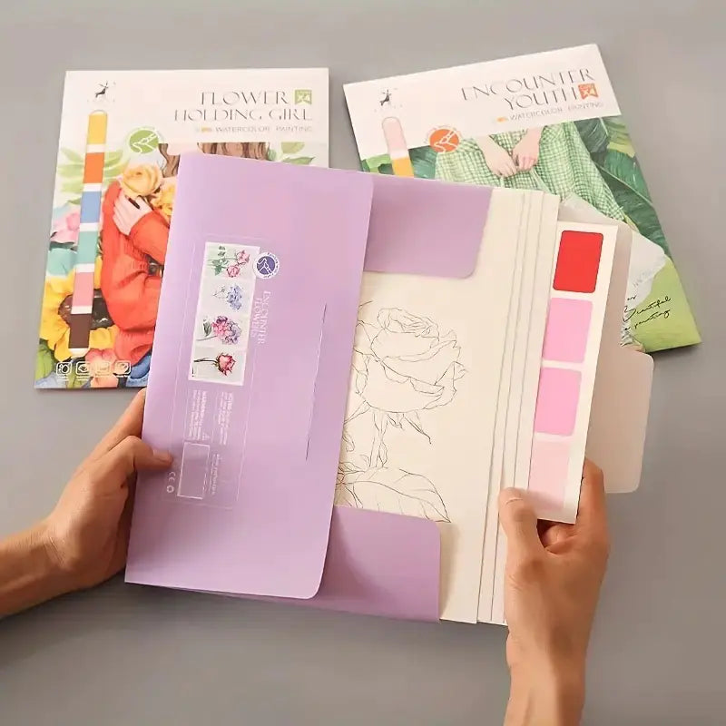 Creative Watercolor Coloring Book with Pigment Paper