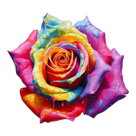 Wooden Puzzle for Adults Colorful Rose Puzzle (M 170pcs 11.4"x10.3")